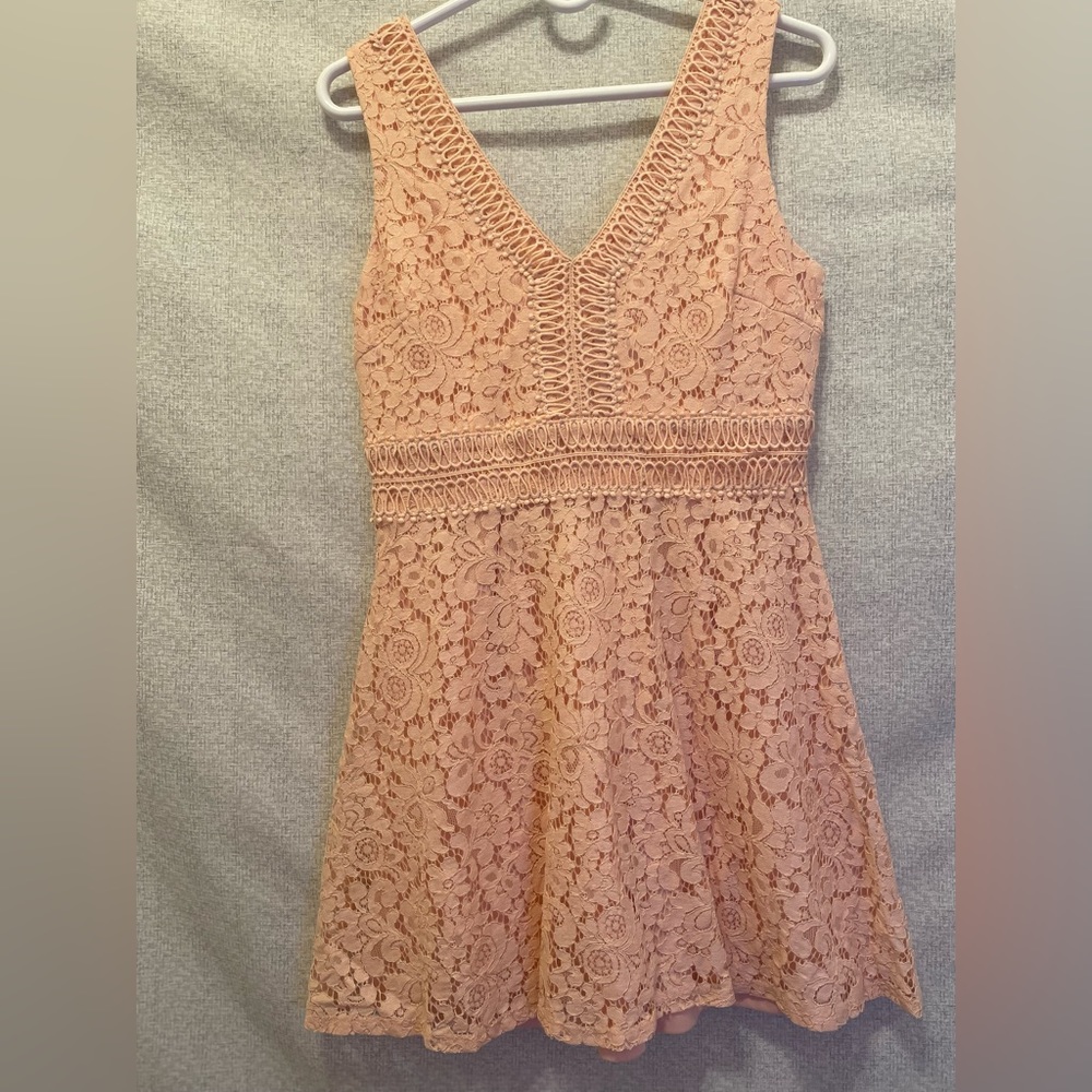 Peach Colored Lace Dress